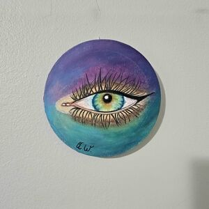 Abstract Eye Wall Art - Purple and Blue